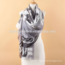 Classic Europe Belt and Hoof Long Silk Mesh Scarf